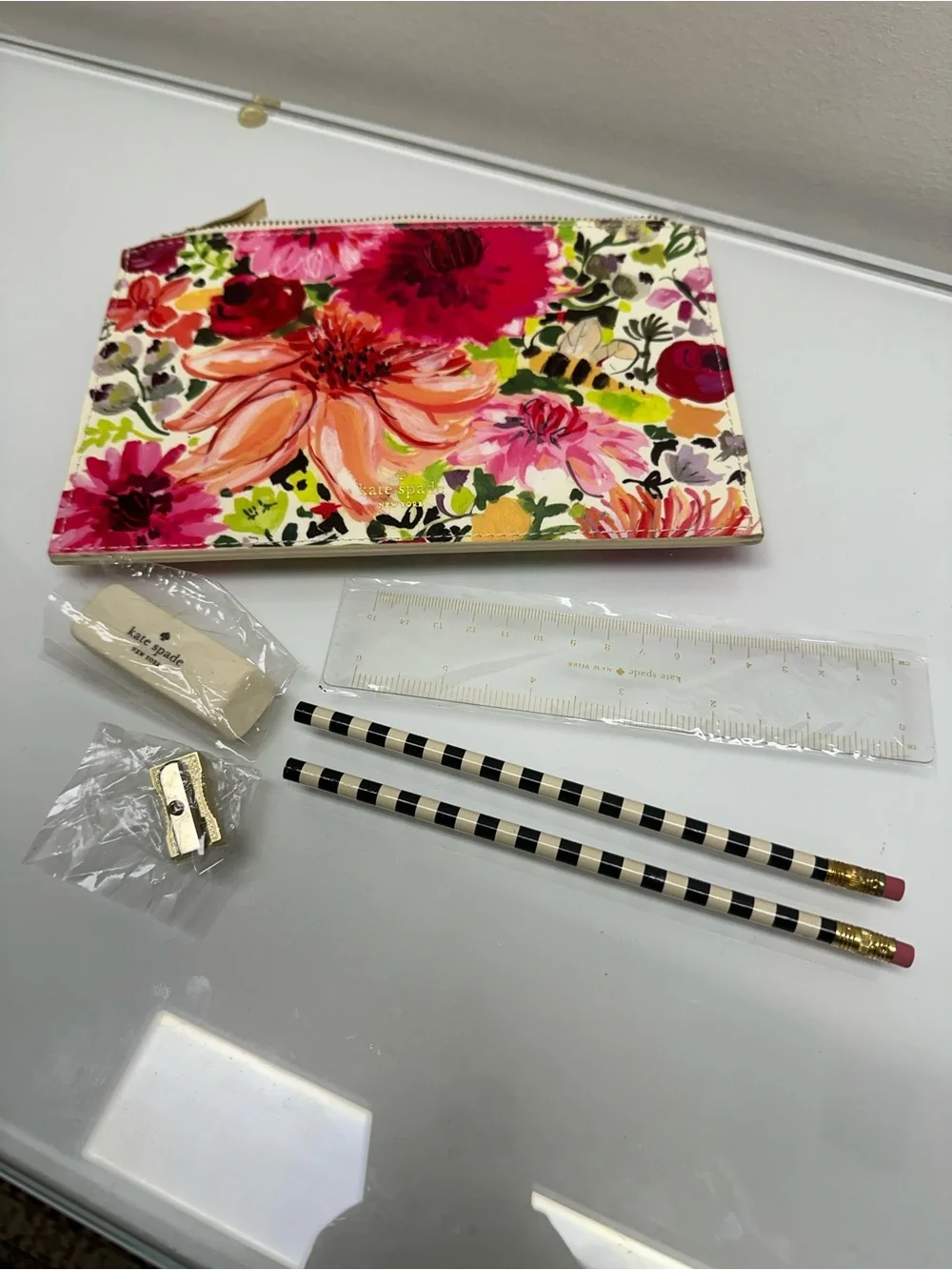 kate spade new york dahlia pencil pouch and bonus pack